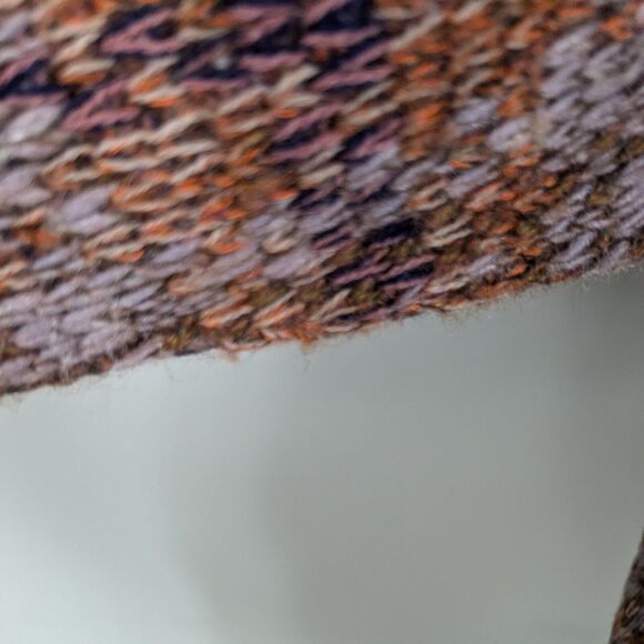 Vtg Wool Cardigan Sweater L Brown 90s Plaid Chunky Knit Button Pocket Heritage - Picture 14 of 14